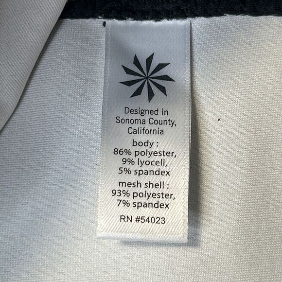 Athleta Dot Fuse Mesh Back Stretchy Dress Size Medium Black Gray Sleeveless - Picture 10 of 11